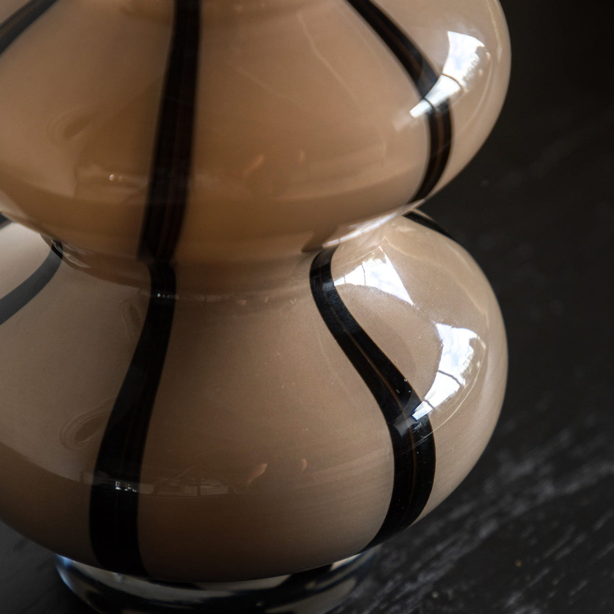 Bodhi Accessories Forma Swirl Glass Vase Camel & Black House of Isabella UK