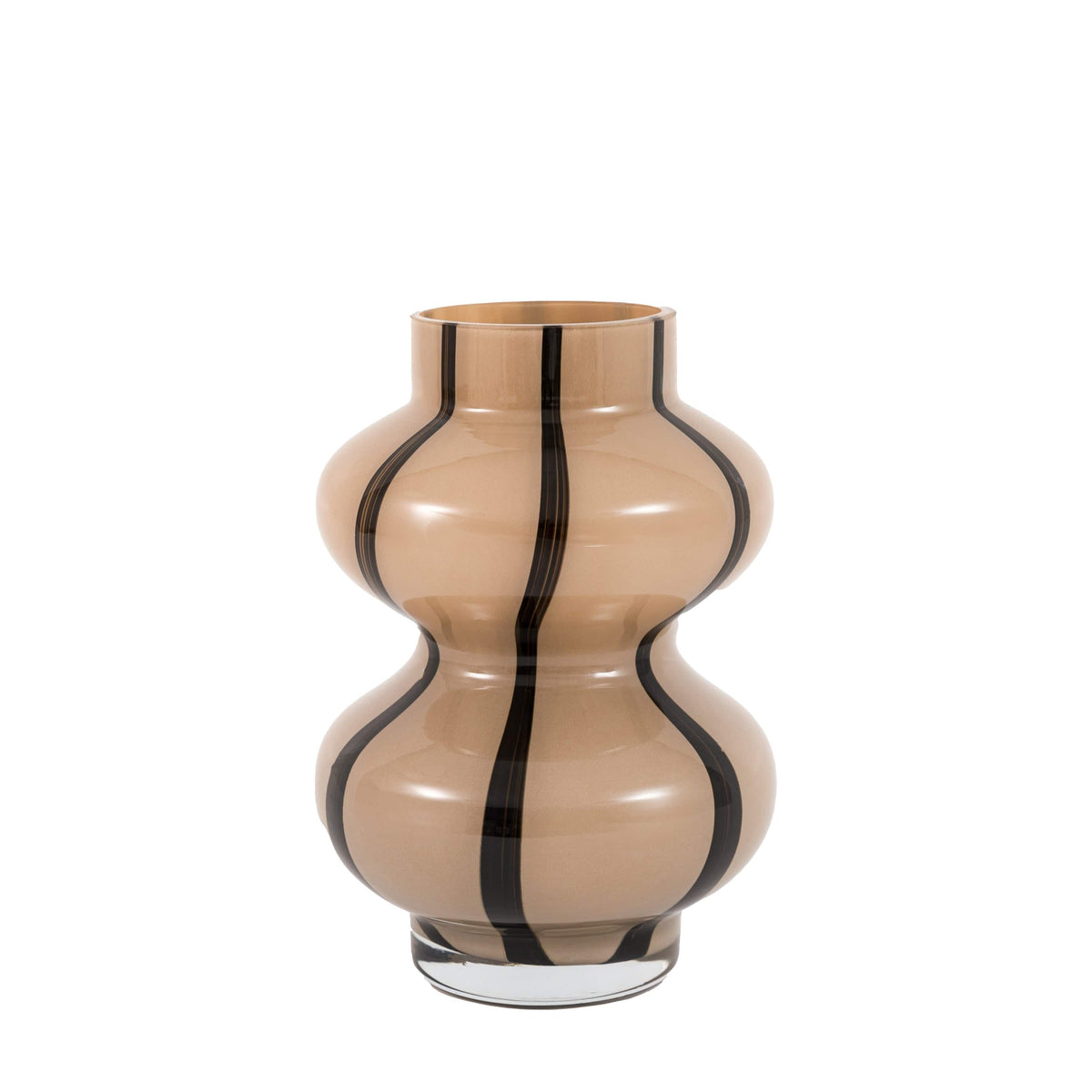 Bodhi Accessories Forma Swirl Glass Vase Camel & Black House of Isabella UK