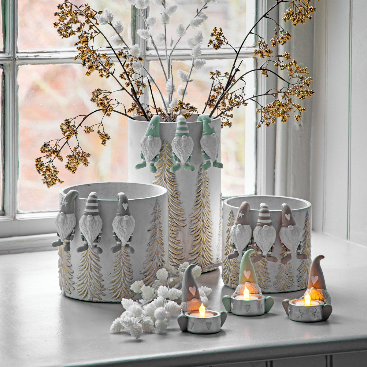 Bodhi Accessories Gerald Gonk Tealight Holder Green House of Isabella UK