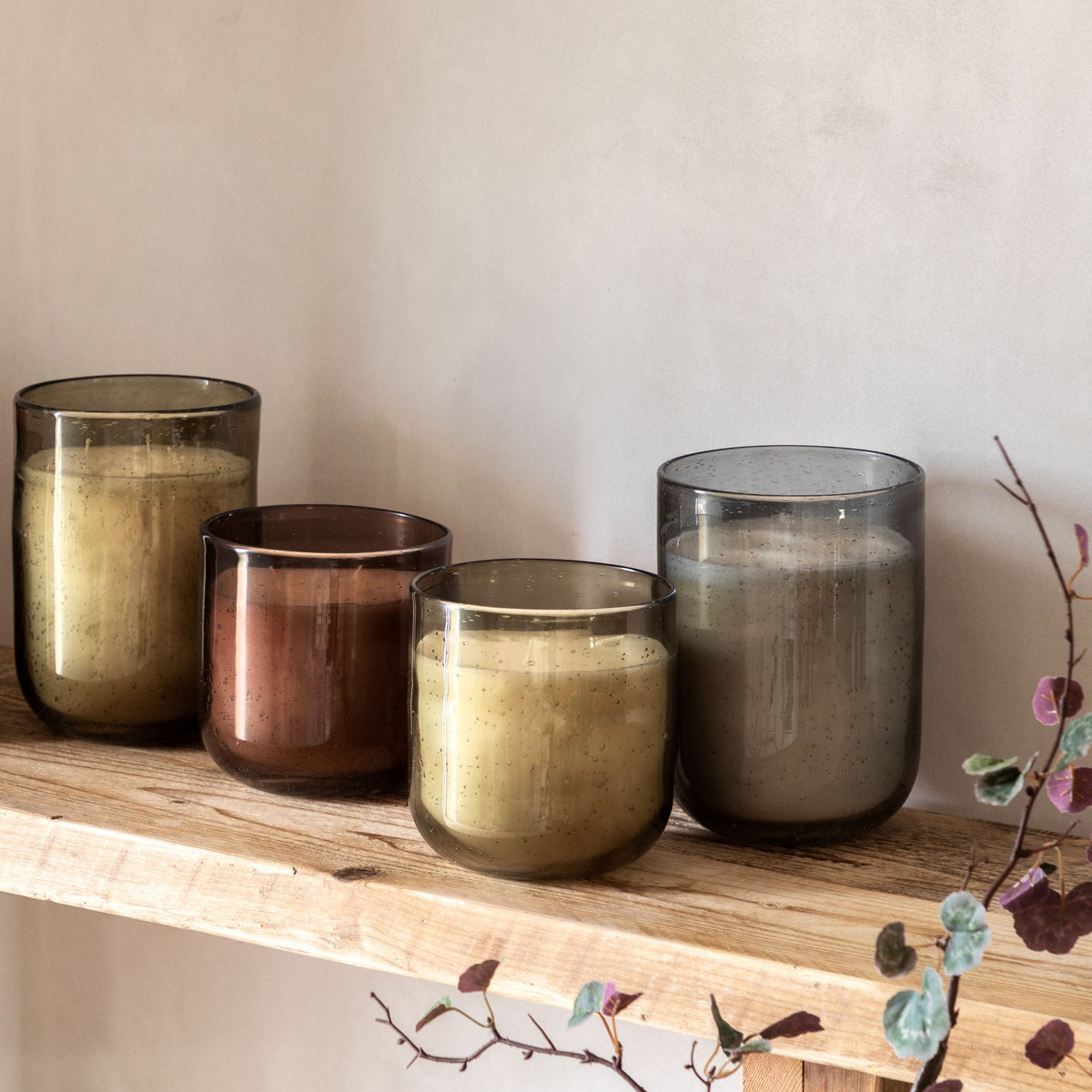 Bodhi Accessories Glass Filled Candle Large Smoke Rose Oud House of Isabella UK