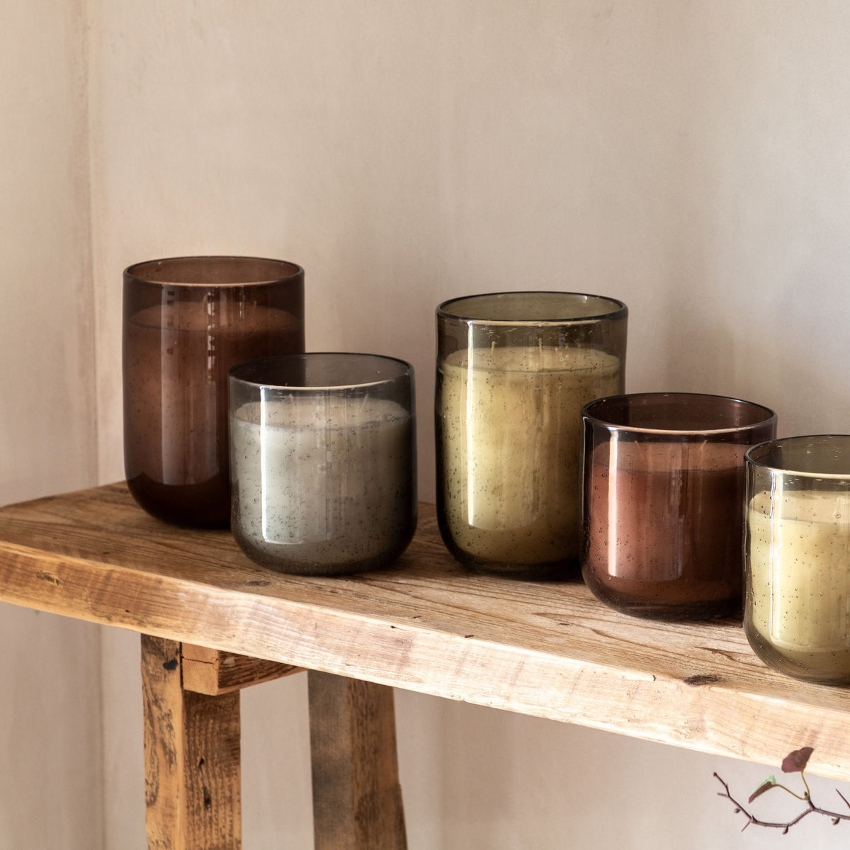 Bodhi Accessories Glass Filled Candle Small Smoke Rose Oud House of Isabella UK