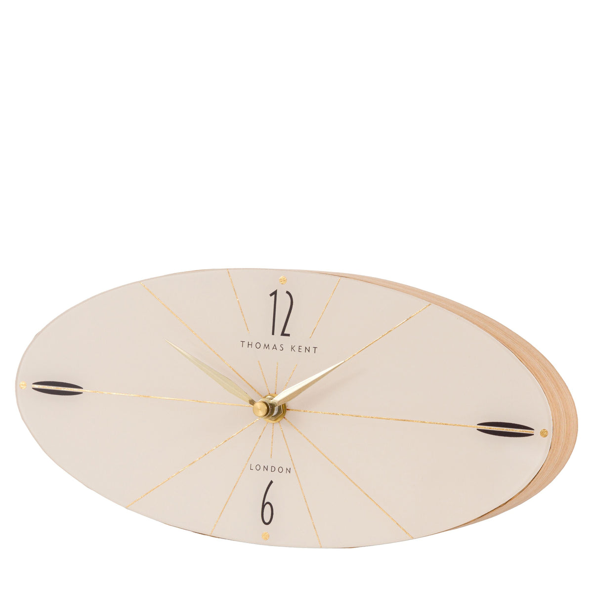 Bodhi Accessories Greenwich Mantel Clock Oak Stripe 11 inches House of Isabella UK