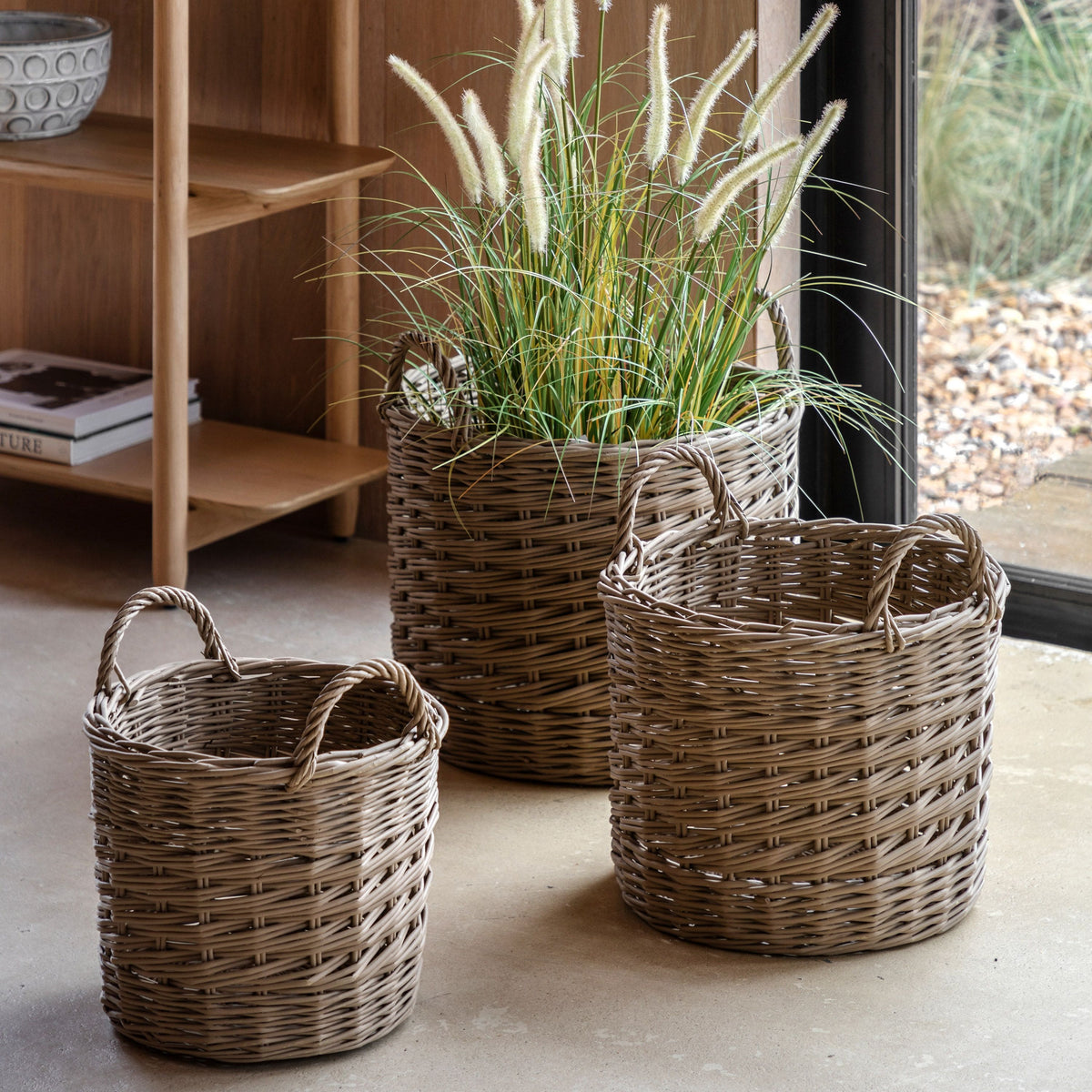 Bodhi Accessories Hand Woven Willow Basket Nest Set of 3 Large House of Isabella UK