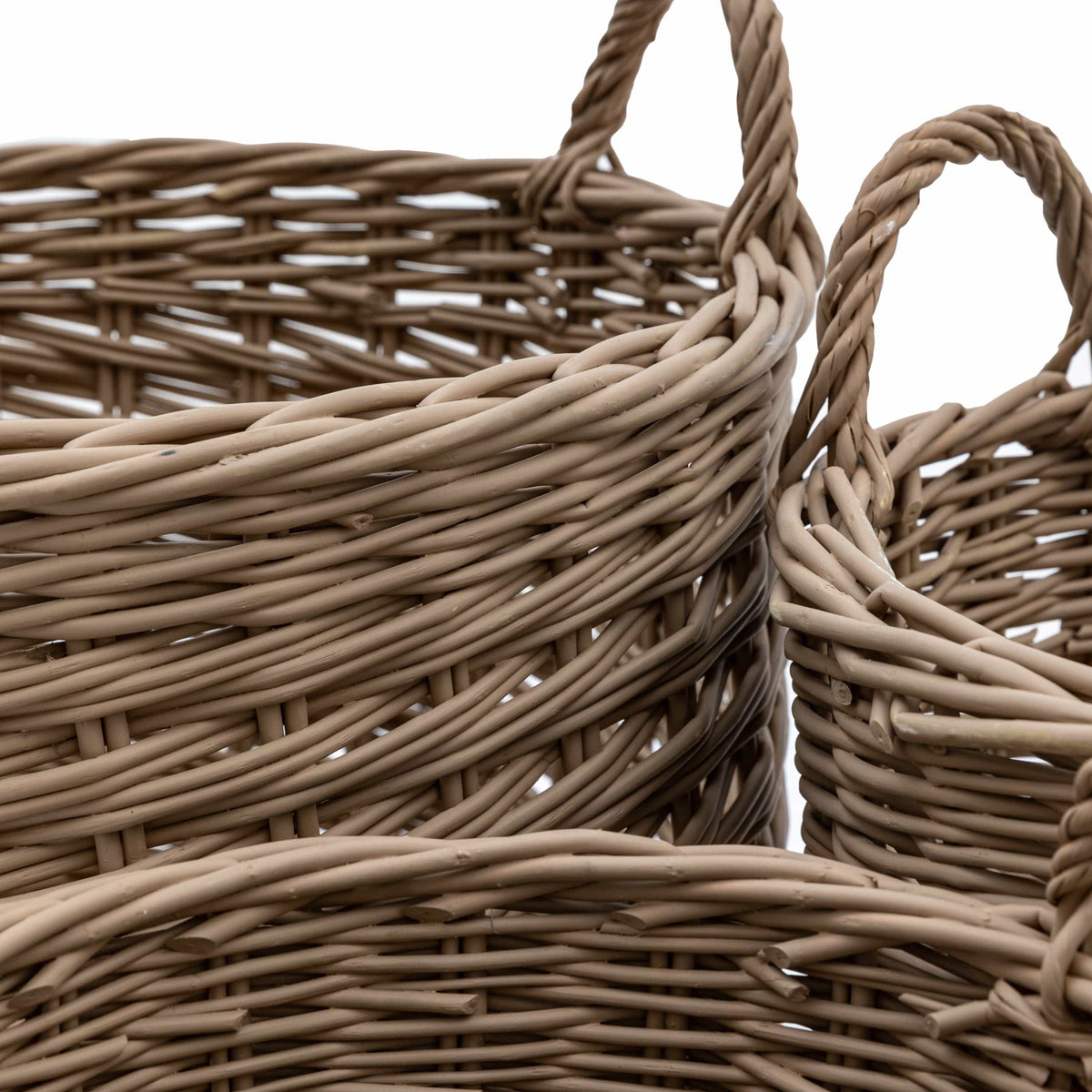 Bodhi Accessories Hand Woven Willow Basket Nest Set of 3 Large House of Isabella UK