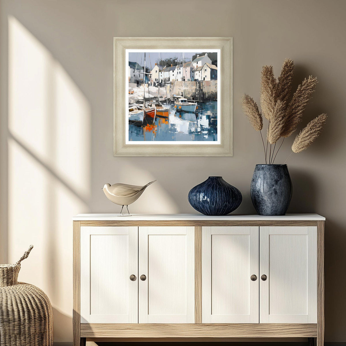 Bodhi Accessories Harbour Haven Small Framed Canvas House of Isabella UK