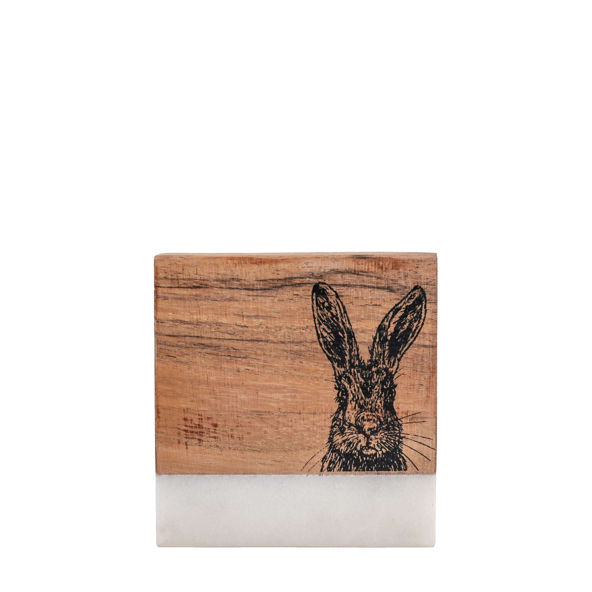 Hare Coasters White Marble Set of 4.