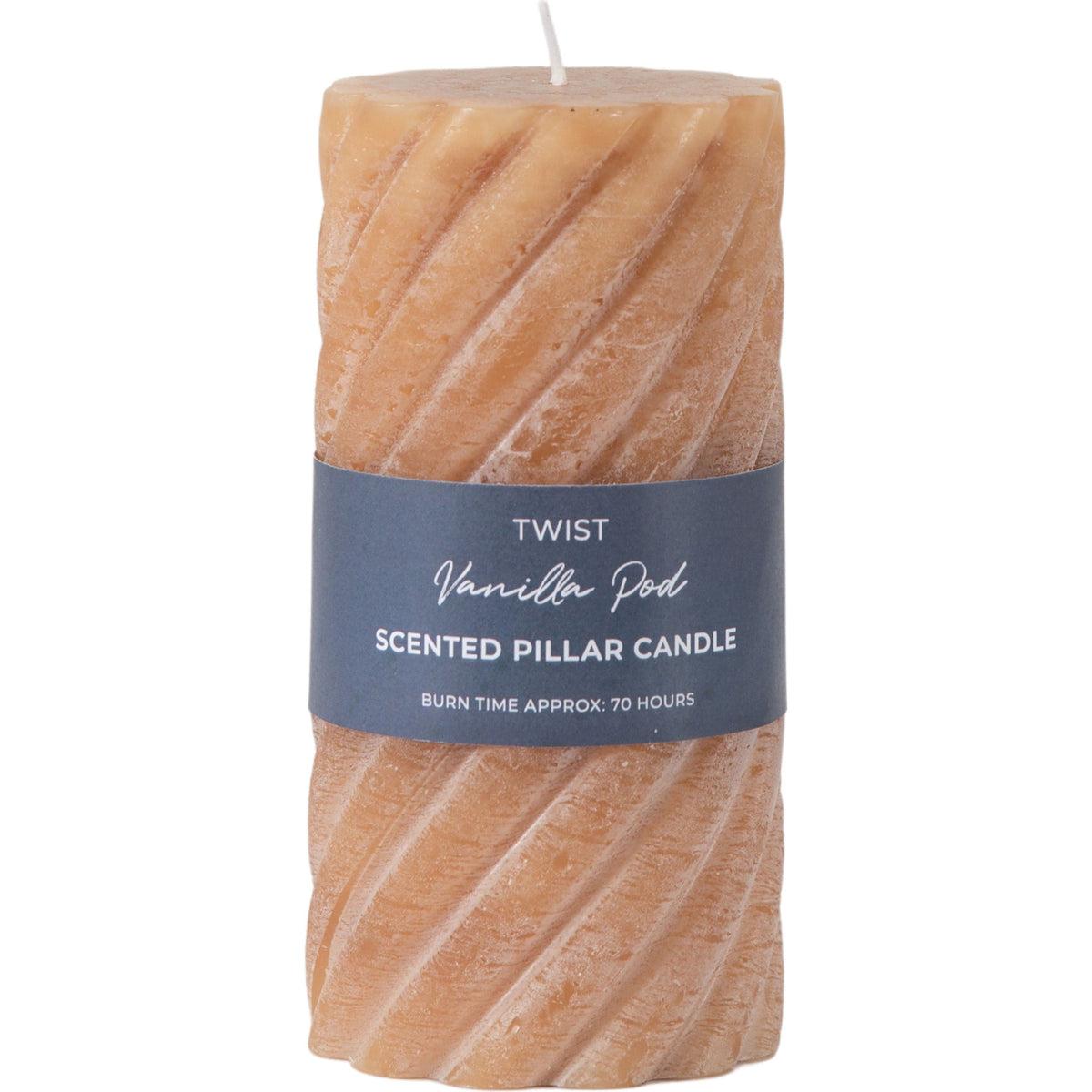 Heathwaite Pillar Candle Twist Amber Medium.