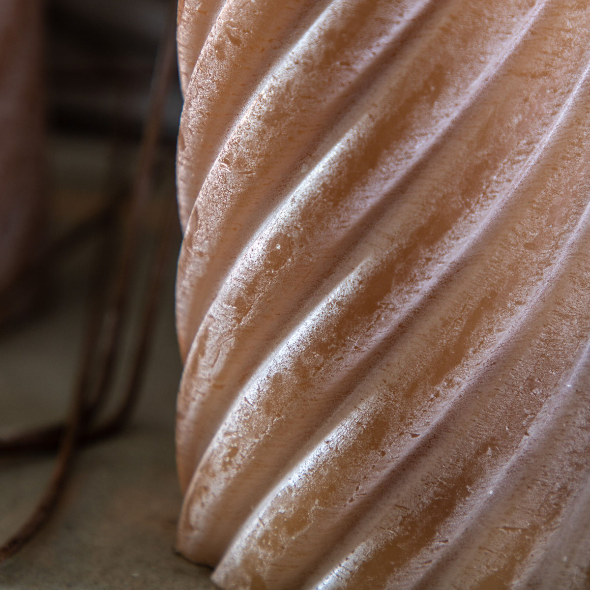 Heathwaite Pillar Candle Twist Amber Medium.