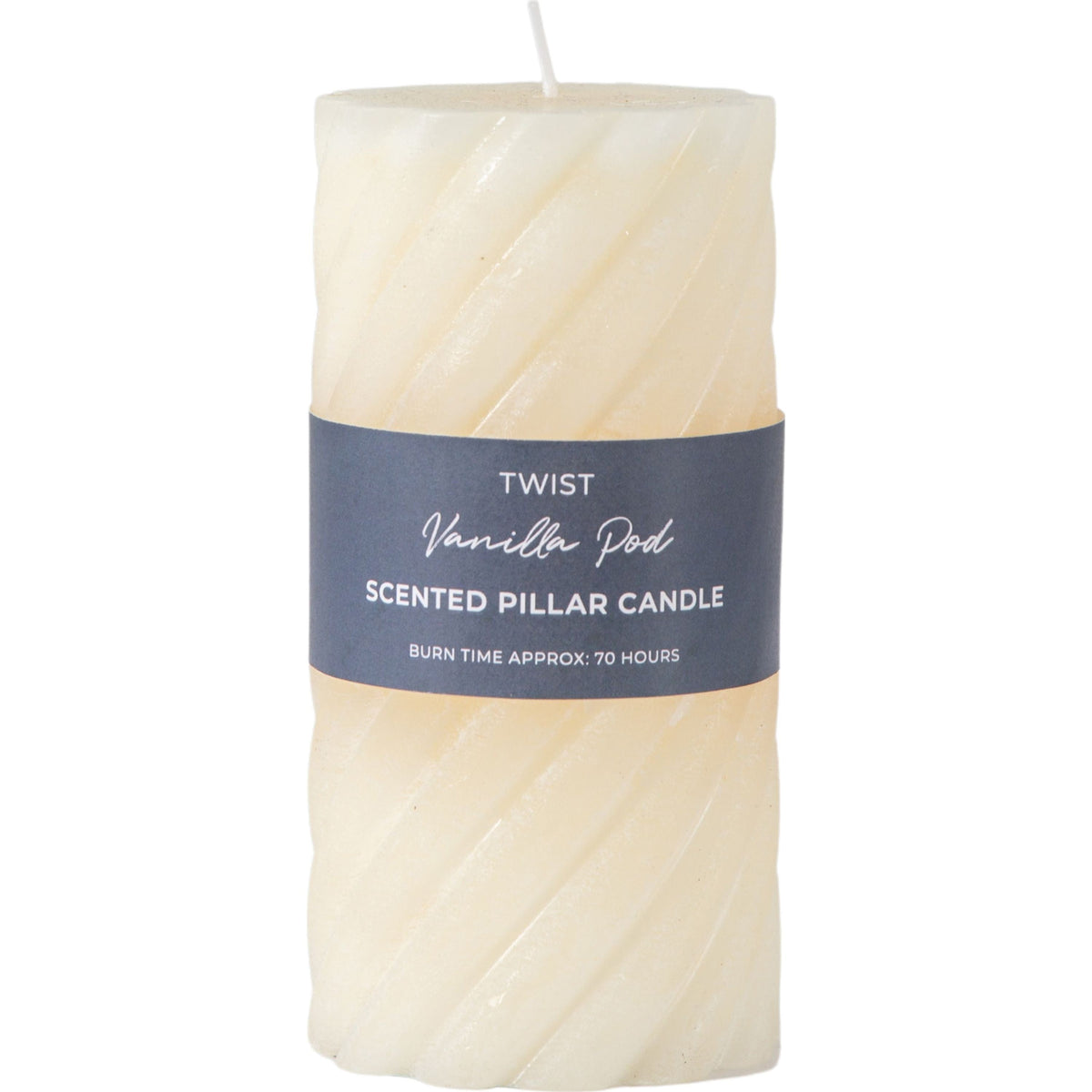 Heathwaite Pillar Candle Twist Ivory Medium.