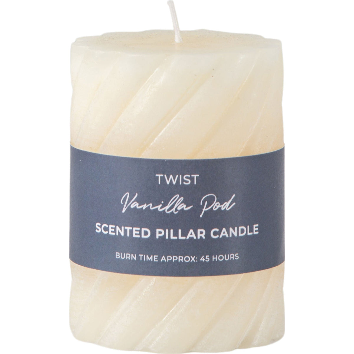 Heathwaite Pillar Candle Twist Ivory Small.