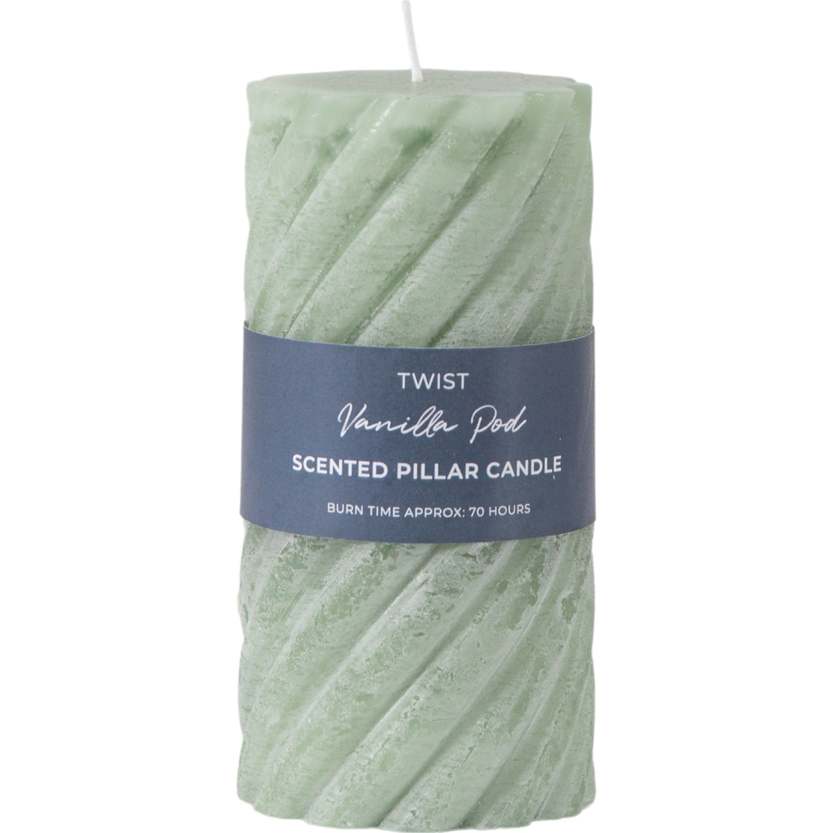 Heathwaite Pillar Candle Twist Sage Medium.