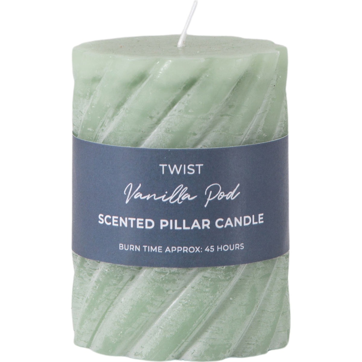 Heathwaite Pillar Candle Twist Sage Small.