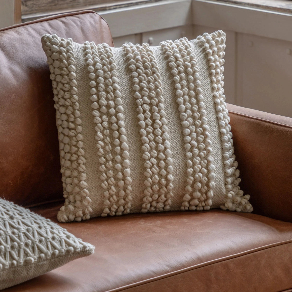 Bodhi Accessories Henton Textured Cushion Cream House of Isabella UK