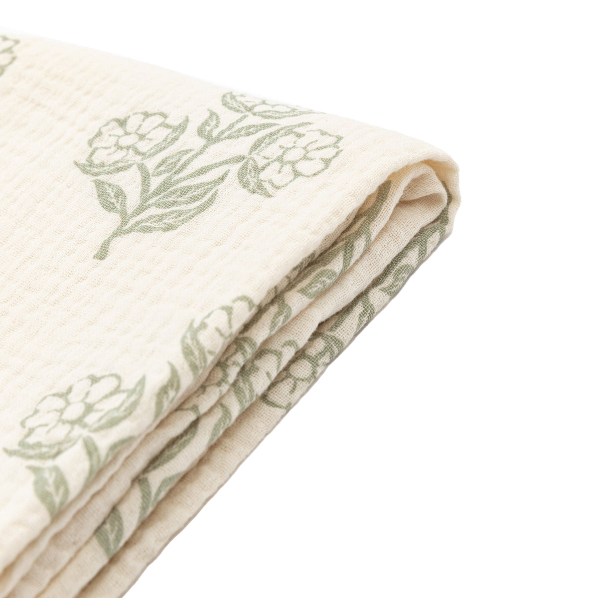 Bodhi Accessories Hepple Gauze Floral Throw Sage House of Isabella UK