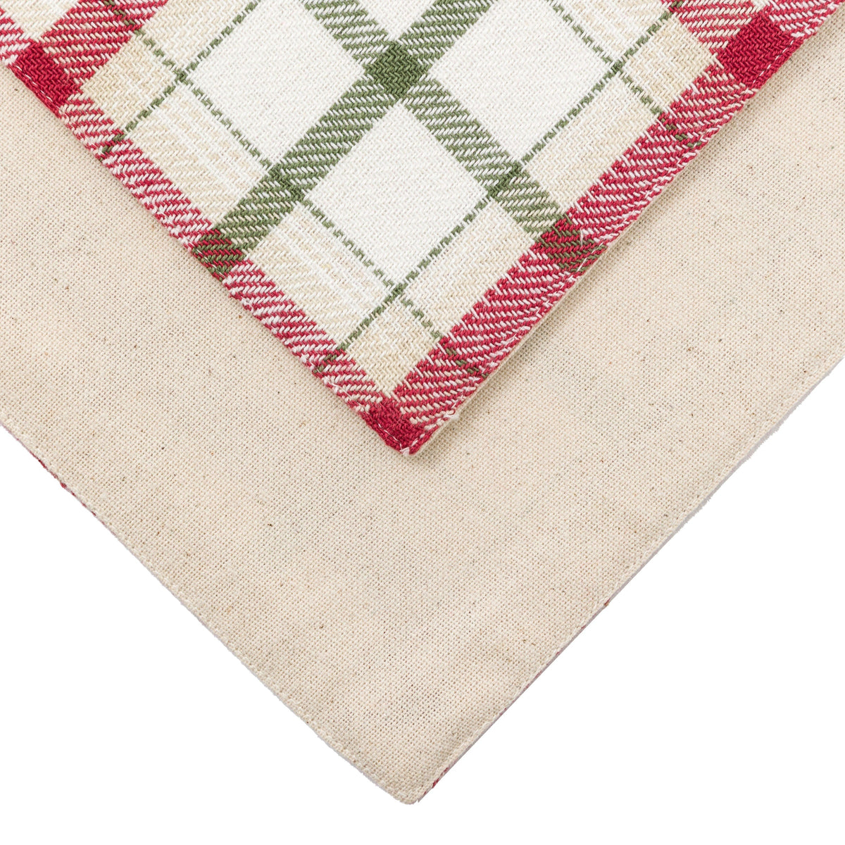 Bodhi Accessories Heritage Christmas Check Table Runner Small House of Isabella UK