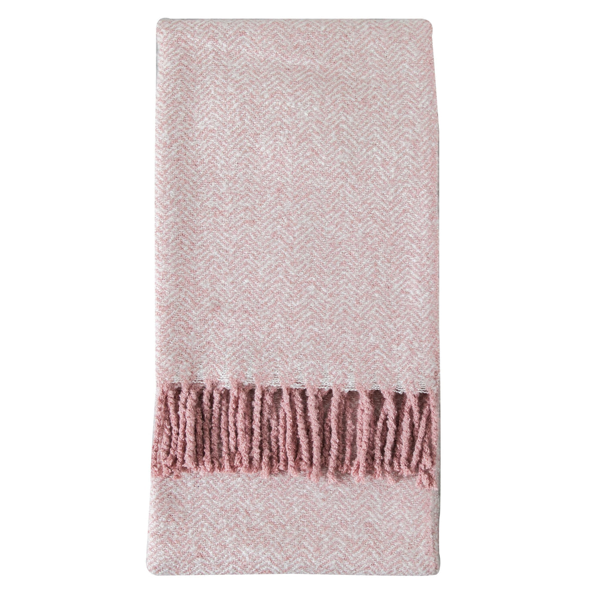 Bodhi Accessories Herringbone Faux Mohair Throw Blush House of Isabella UK