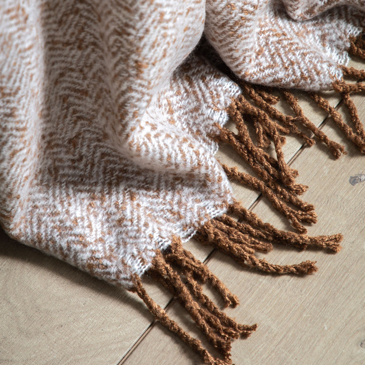 Herringbone Faux Mohair Throw.