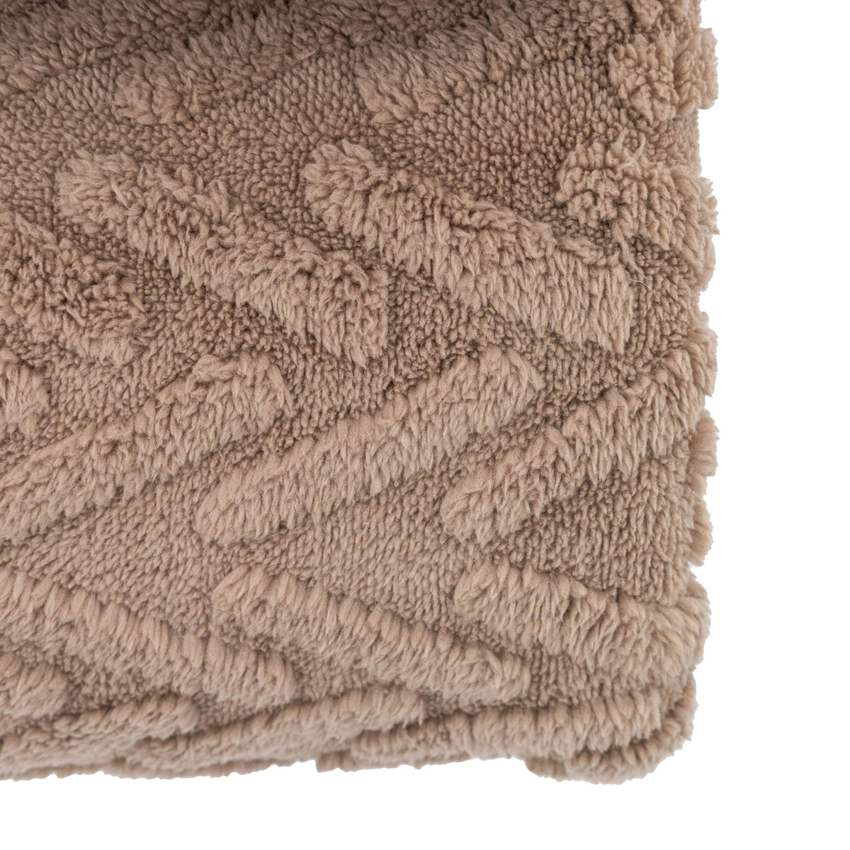 Bodhi Accessories Herringbone Sherpa Throw Taupe House of Isabella UK