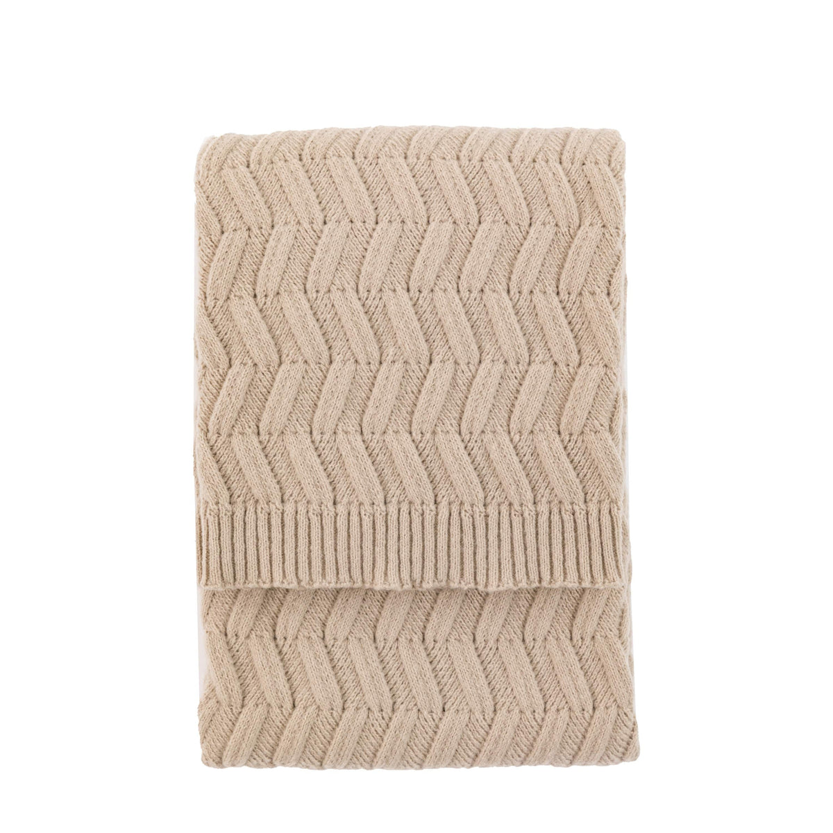 Bodhi Accessories Herringbone Woven Knit Throw Natural House of Isabella UK
