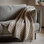 Bodhi Accessories Herringbone Woven Knit Throw Natural House of Isabella UK