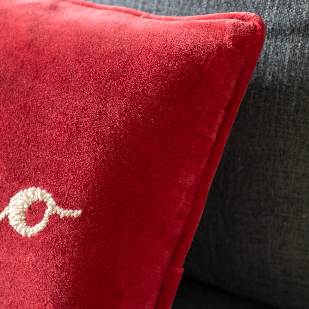 Bodhi Accessories HoHoHo Chenille Embroidered Cushion House of Isabella UK