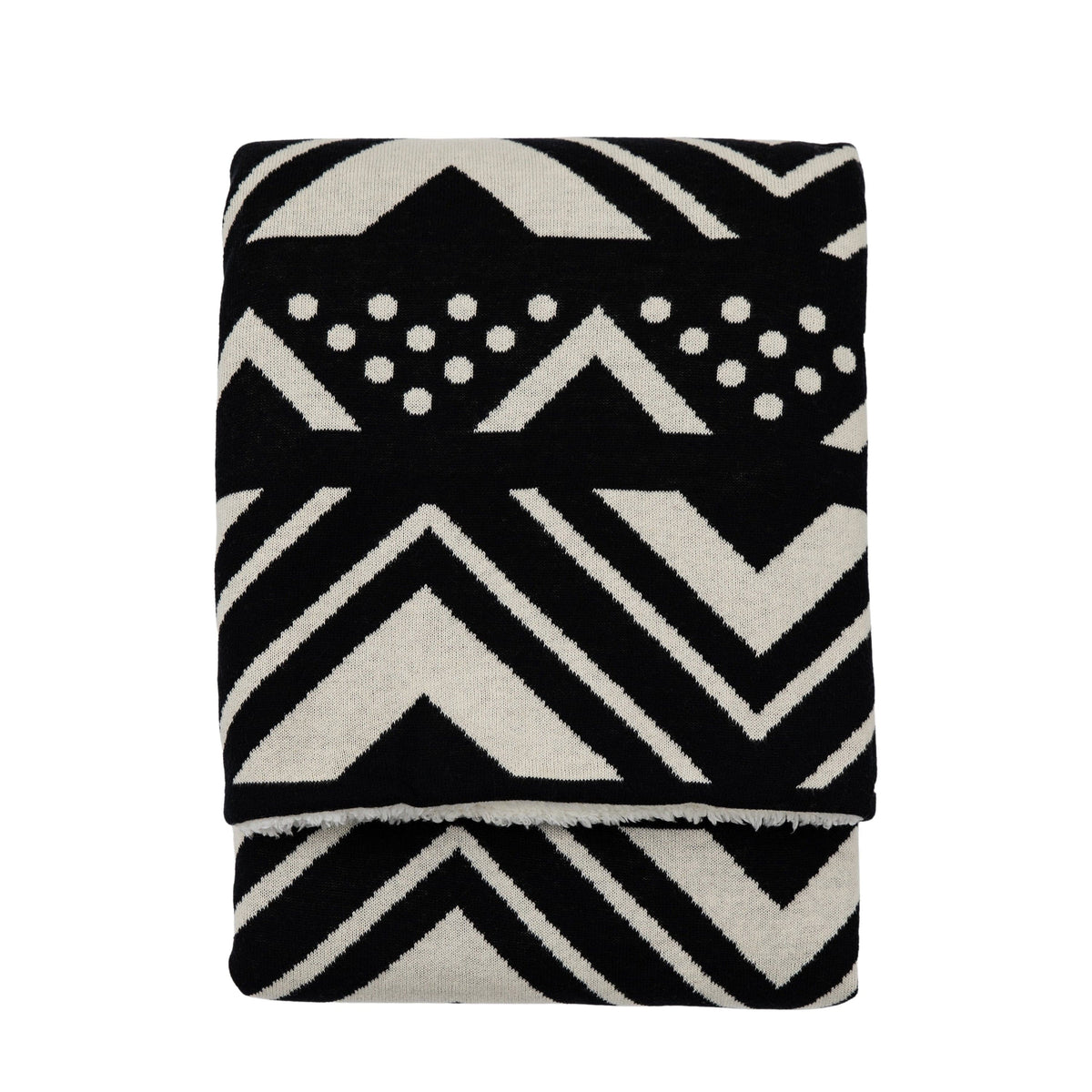 Bodhi Accessories Houndslow Knit Sherpa Rev Throw Black House of Isabella UK