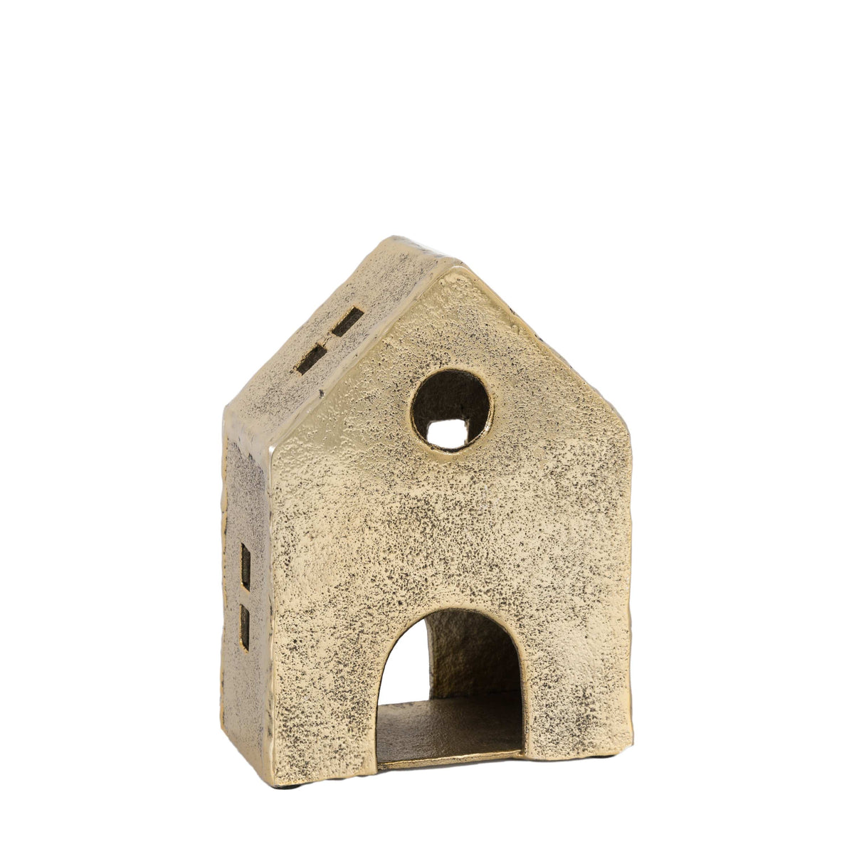 Bodhi Accessories House Tealight Holder Antique Gold Large House of Isabella UK