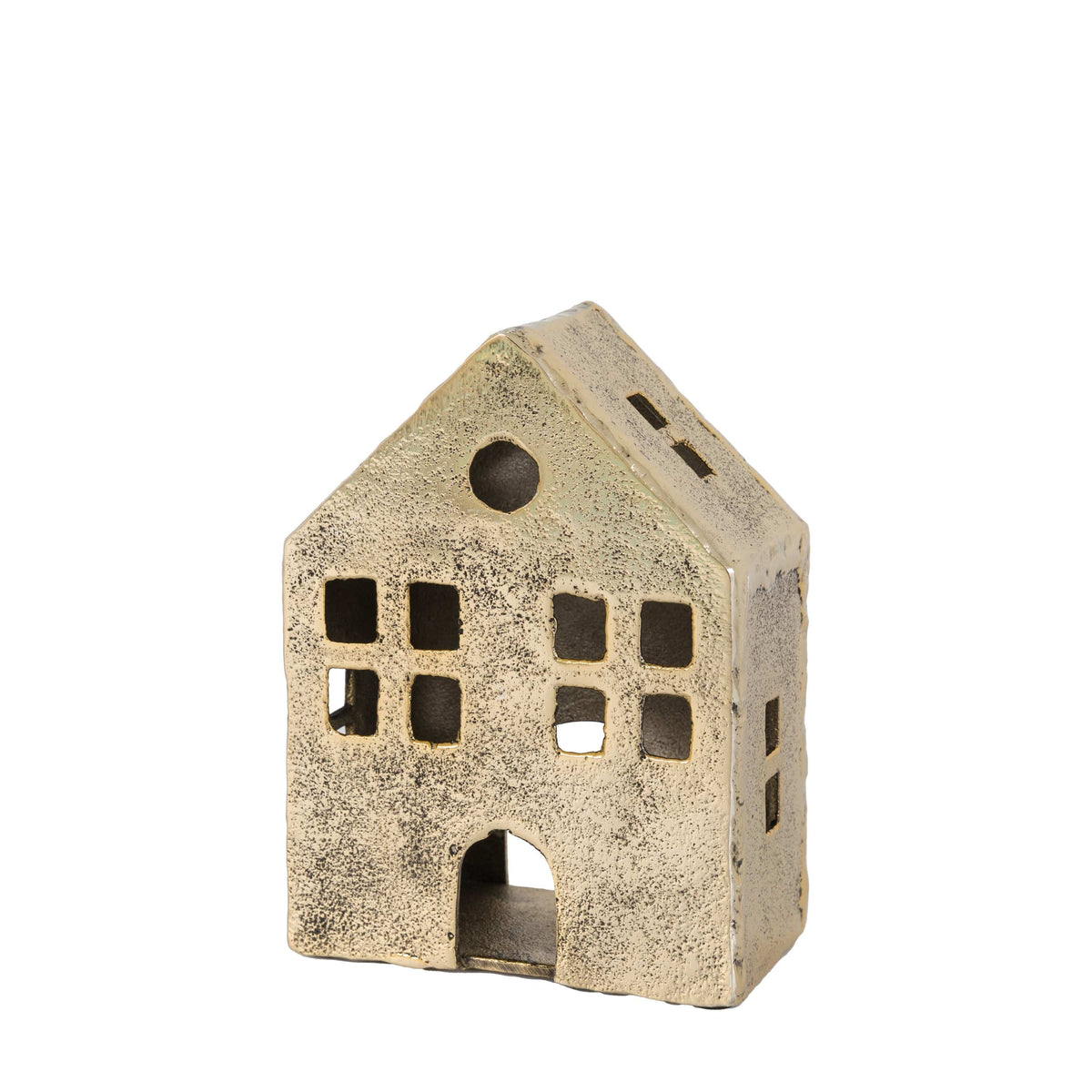 Bodhi Accessories House Tealight Holder Antique Gold Large House of Isabella UK