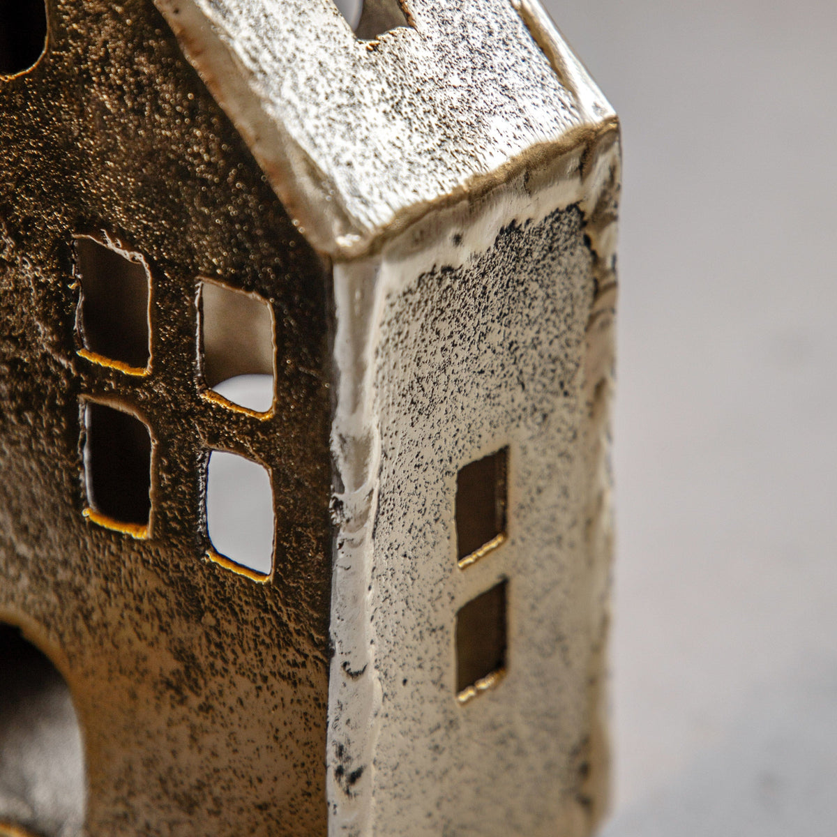 Bodhi Accessories House Tealight Holder Antique Gold Large House of Isabella UK