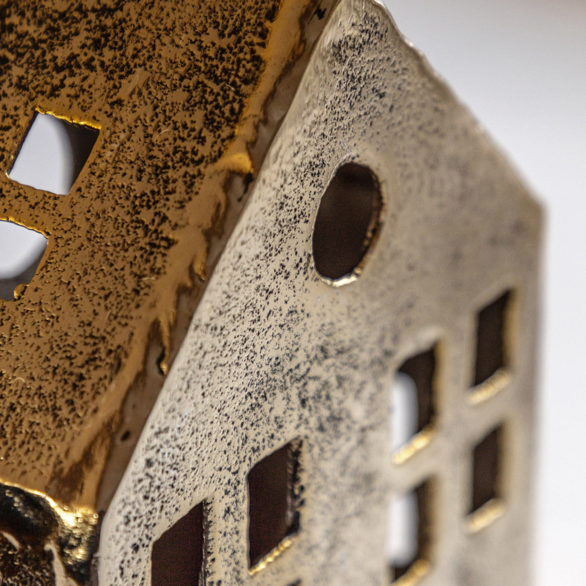 Bodhi Accessories House Tealight Holder Antique Gold Large House of Isabella UK