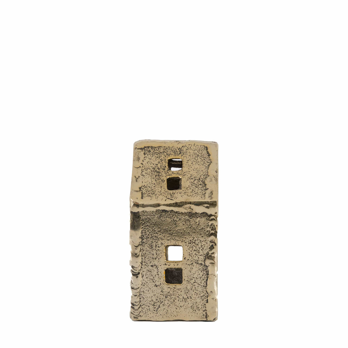 Bodhi Accessories House Tealight Holder Antique Gold Small House of Isabella UK