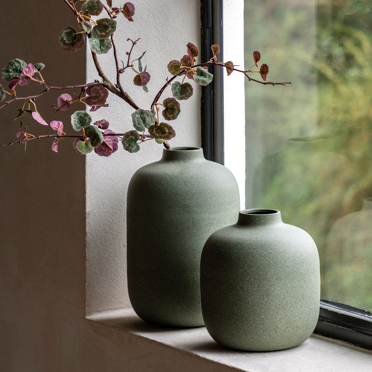 Bodhi Accessories Indi Cast Metal Vase Olive Large House of Isabella UK