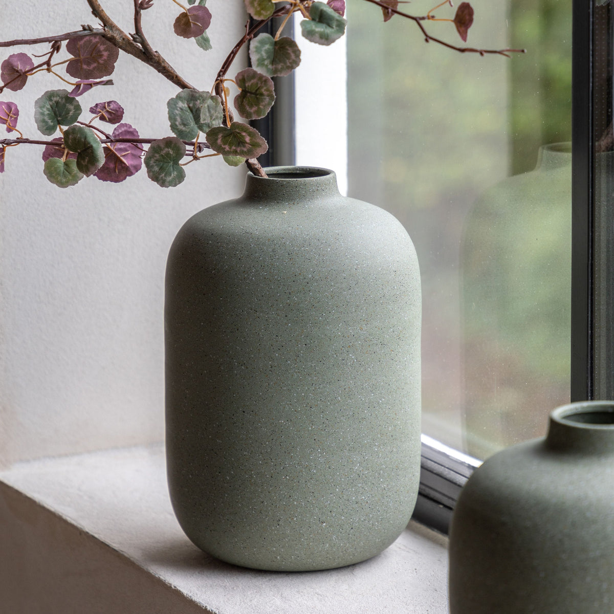 Bodhi Accessories Indi Cast Metal Vase Olive Large House of Isabella UK