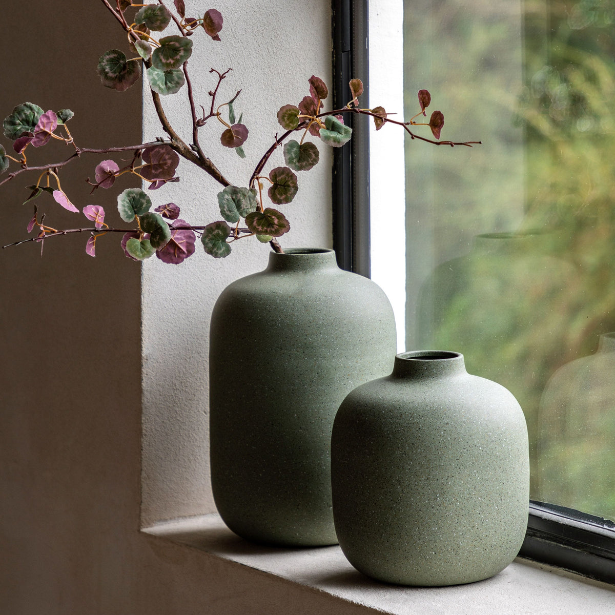 Bodhi Accessories Indi Cast Metal Vase Olive Small House of Isabella UK