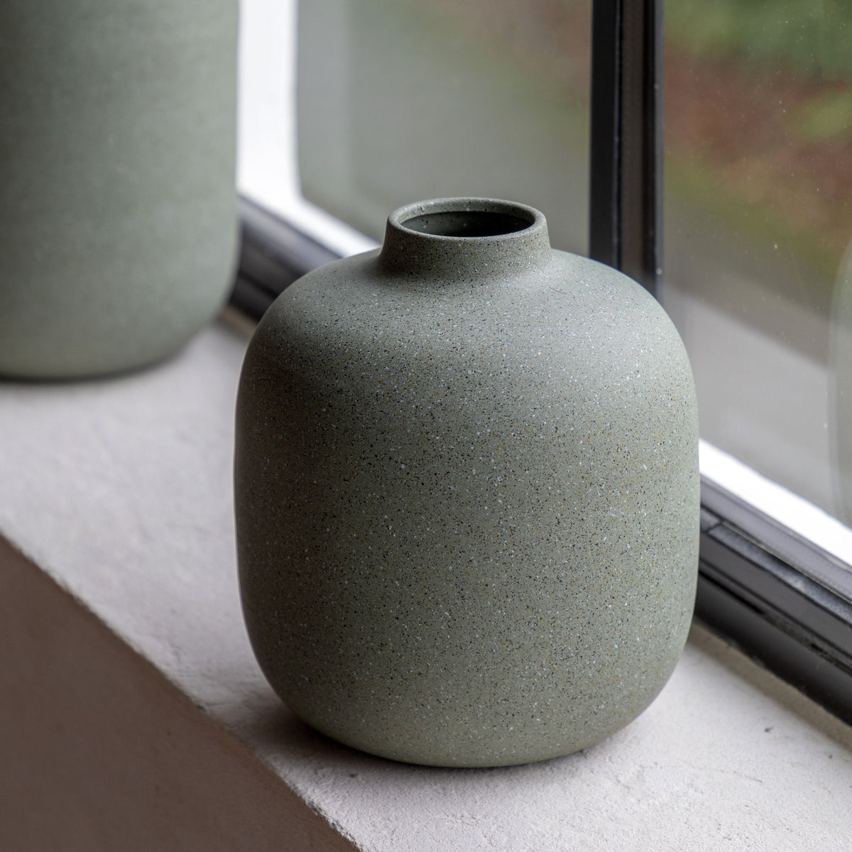 Bodhi Accessories Indi Cast Metal Vase Olive Small House of Isabella UK