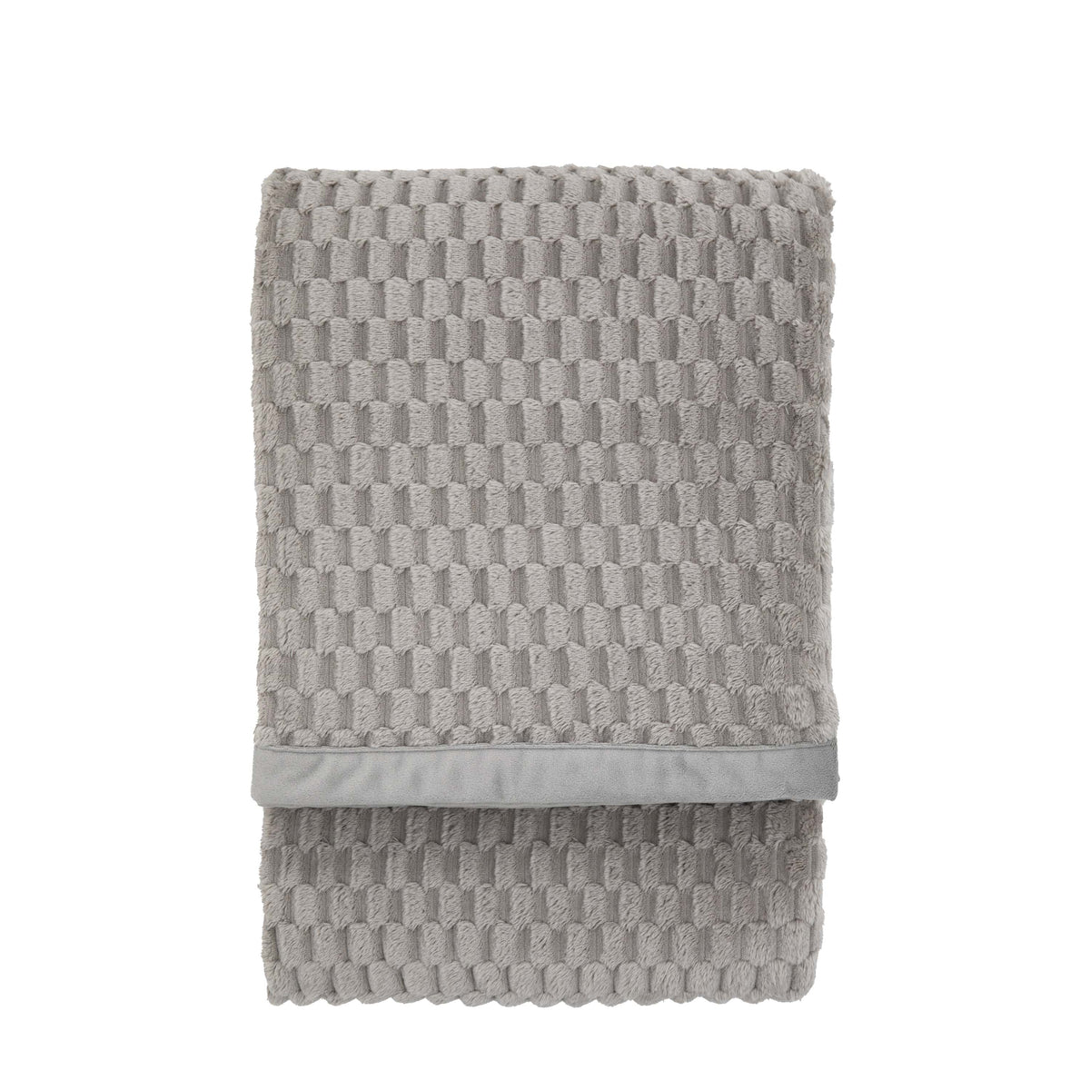 Bodhi Accessories Jacquard Velvet Knitted Throw Grey House of Isabella UK