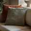 Bodhi Accessories Kaia Chenille Cushion Olive House of Isabella UK