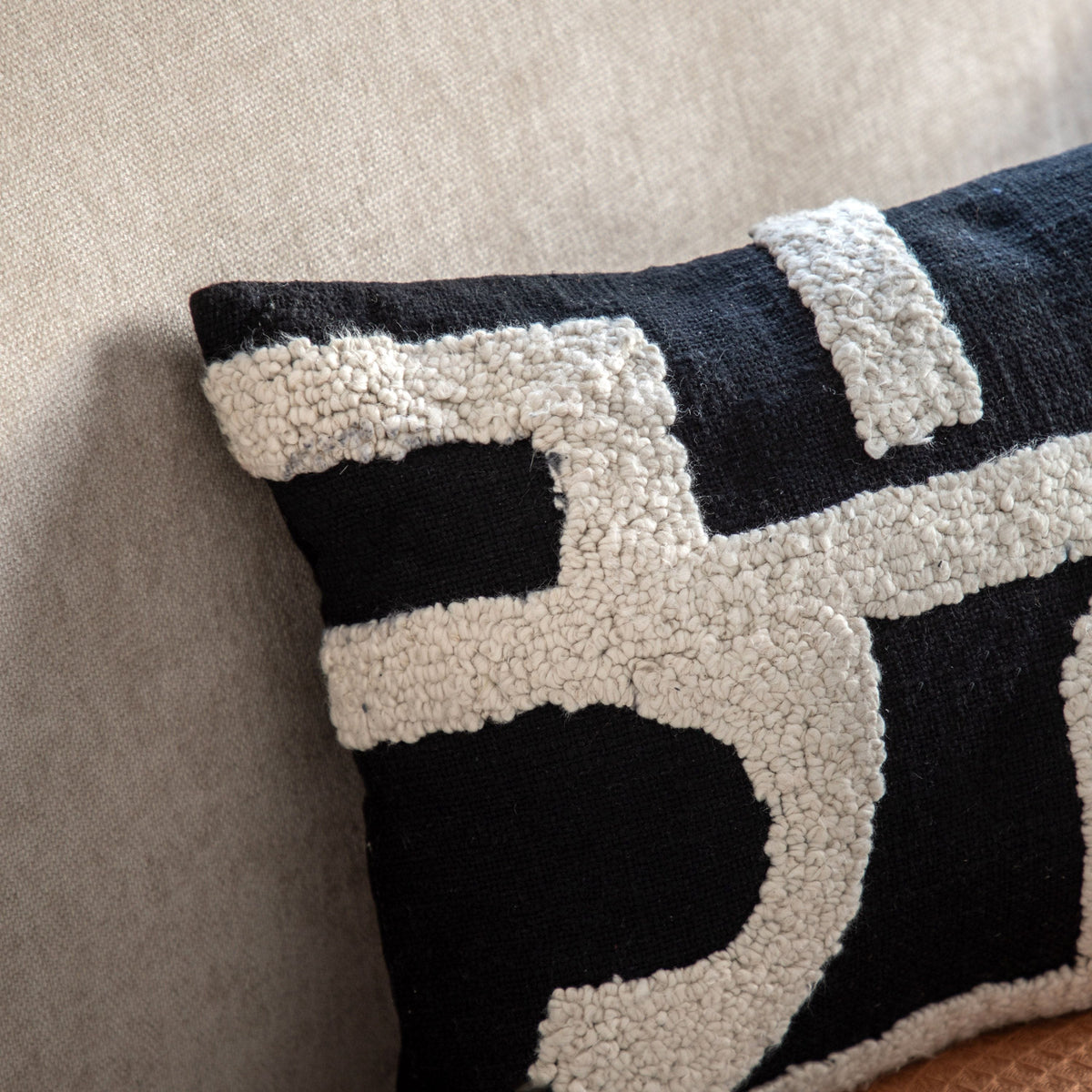 Bodhi Accessories Kalho Embroidered Cushion Midnight House of Isabella UK