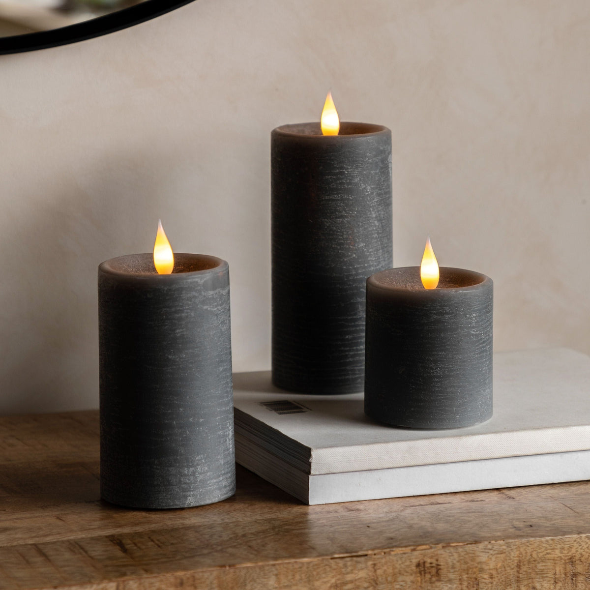 Bodhi Accessories LED 1 Wick Candle Grey 3pk House of Isabella UK