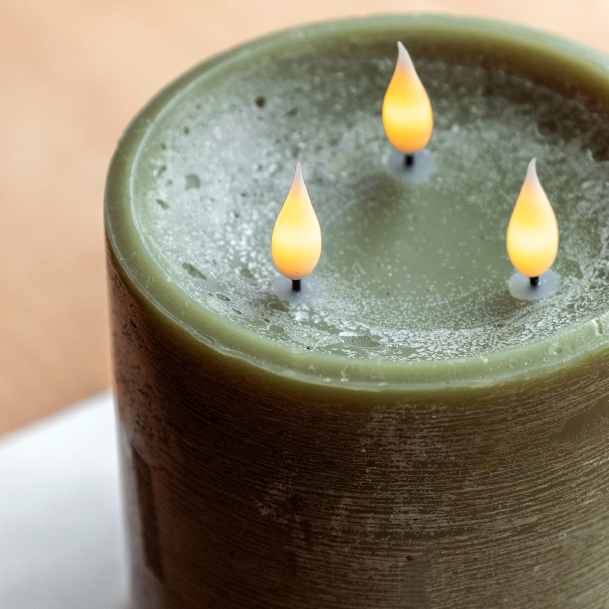 Bodhi Accessories LED 3 Wick Candle Olive House of Isabella UK