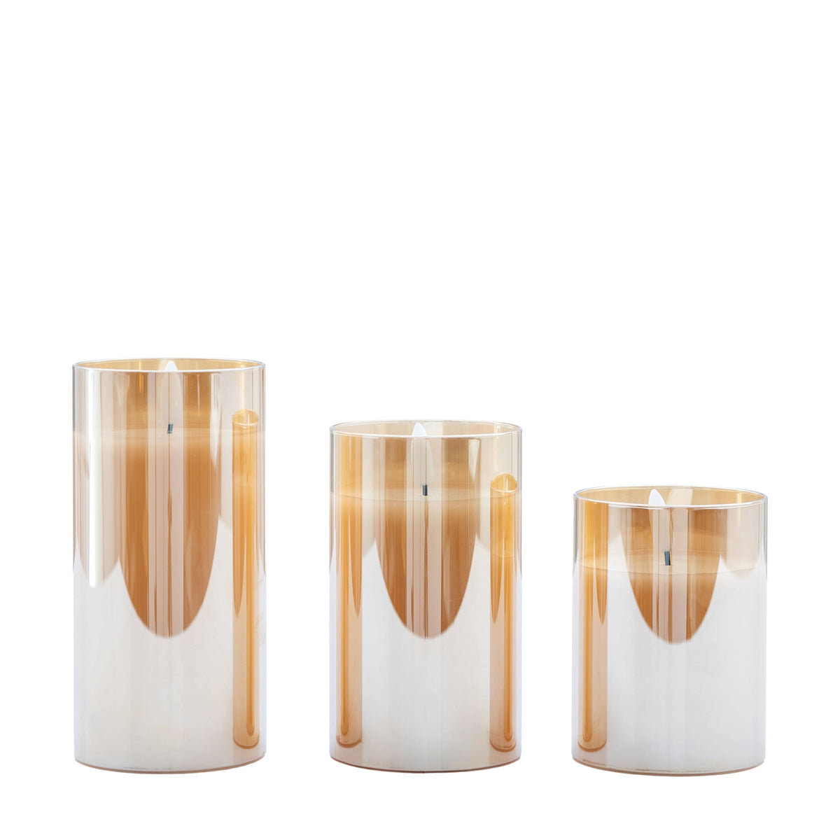 LED Candle Gold Votive Set of 3.