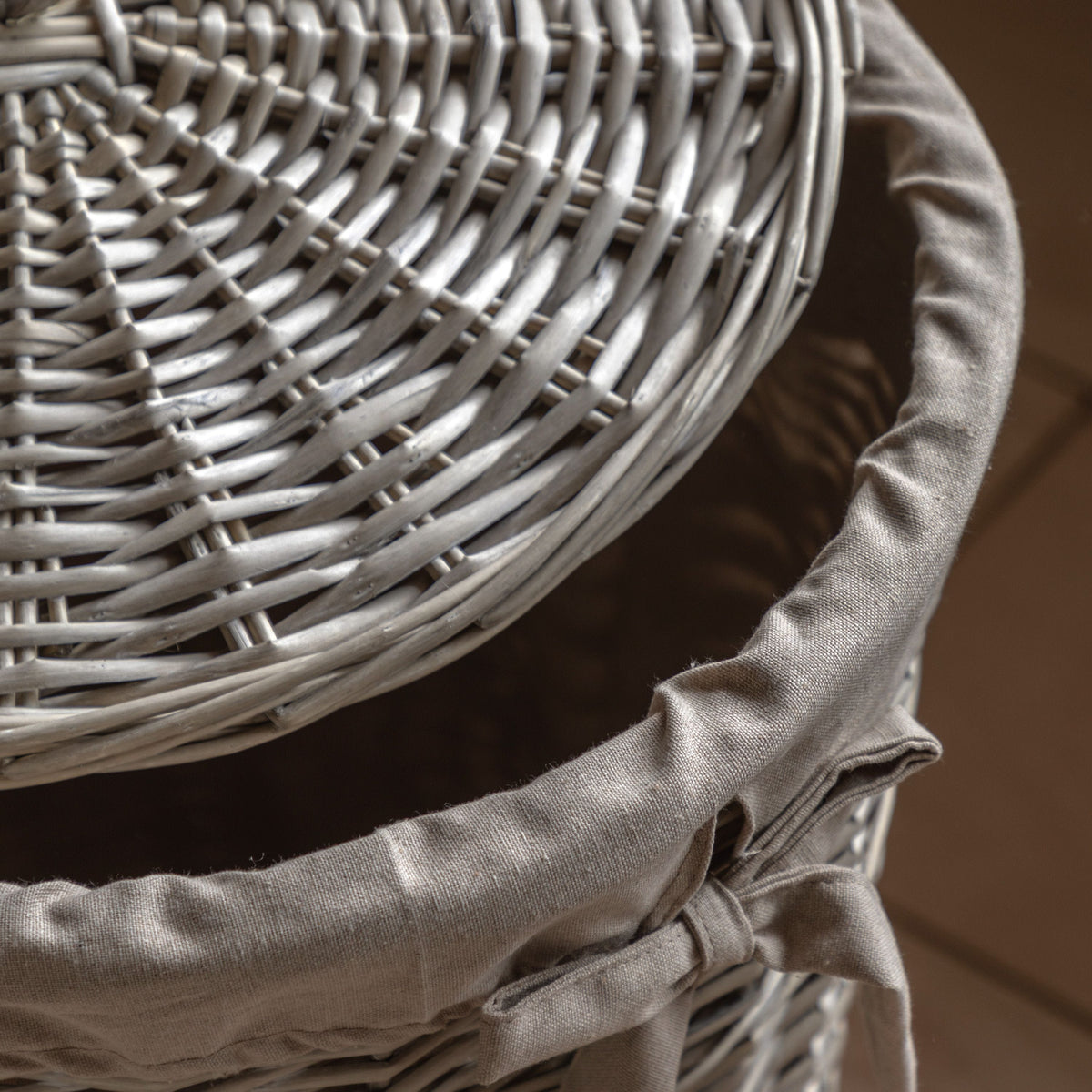 Bodhi Accessories Lina Lined Laundry Basket Natural House of Isabella UK