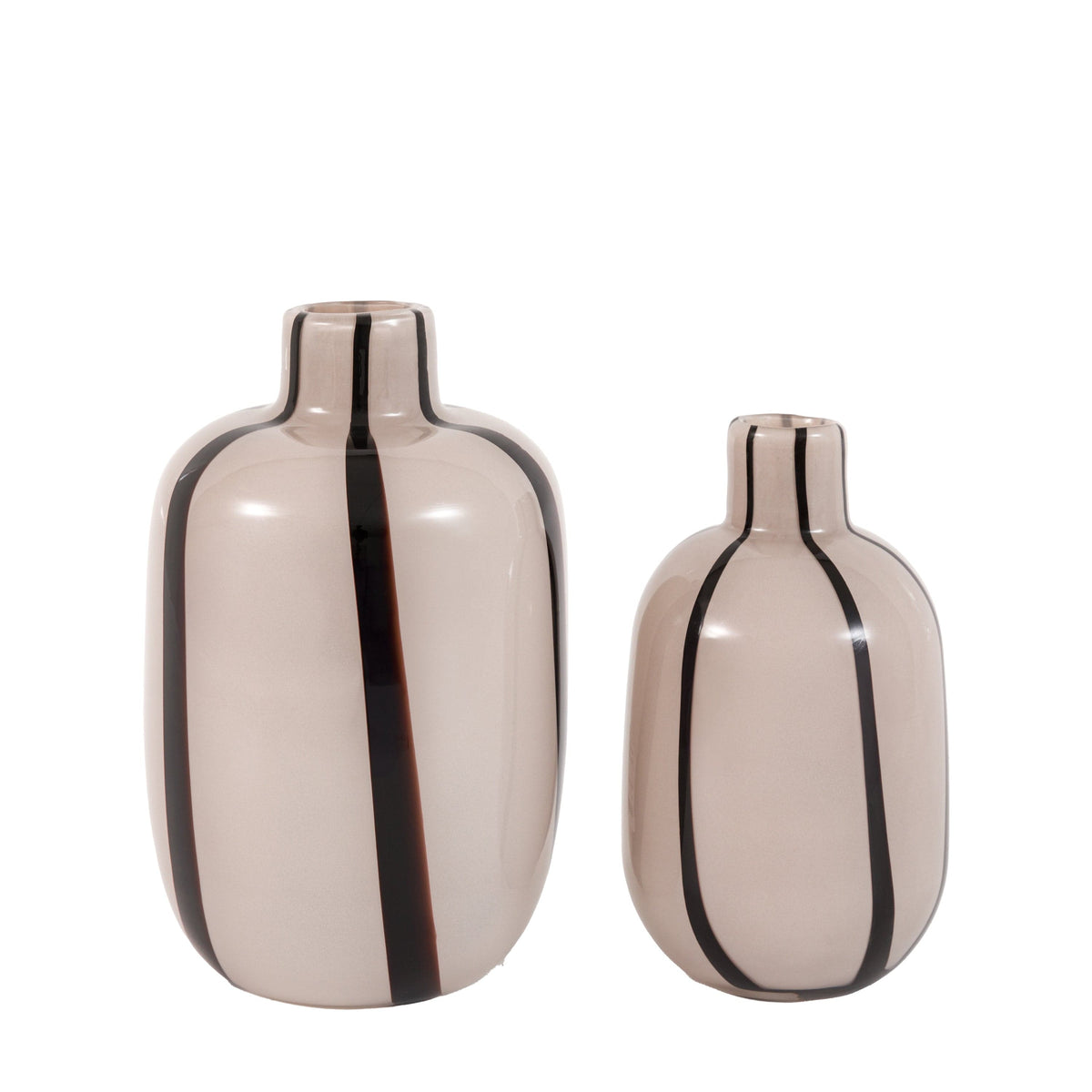 Bodhi Accessories Linea Stripe Glass Vase Monochrome Set of 2 House of Isabella UK