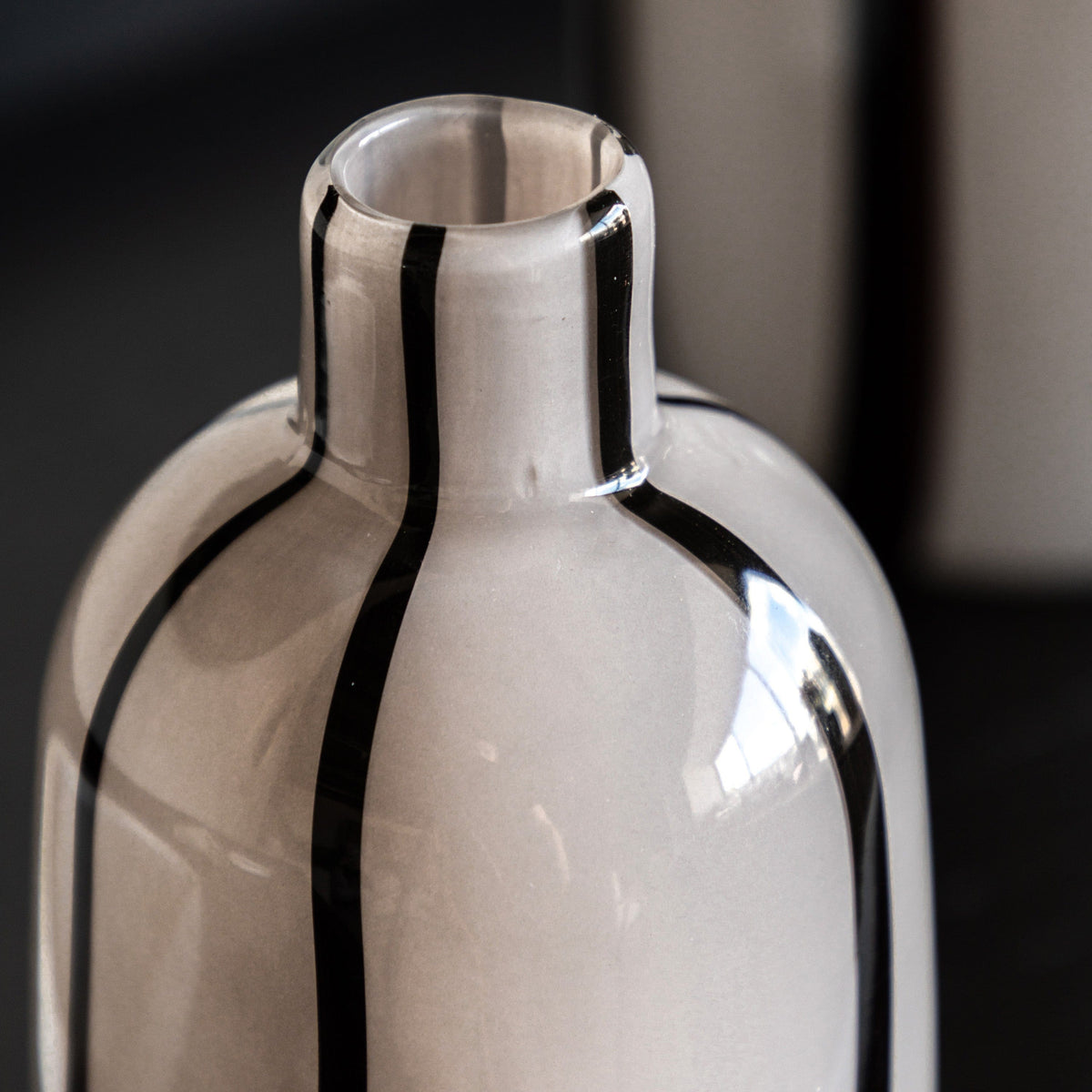 Bodhi Accessories Linea Stripe Glass Vase Monochrome Set of 2 House of Isabella UK