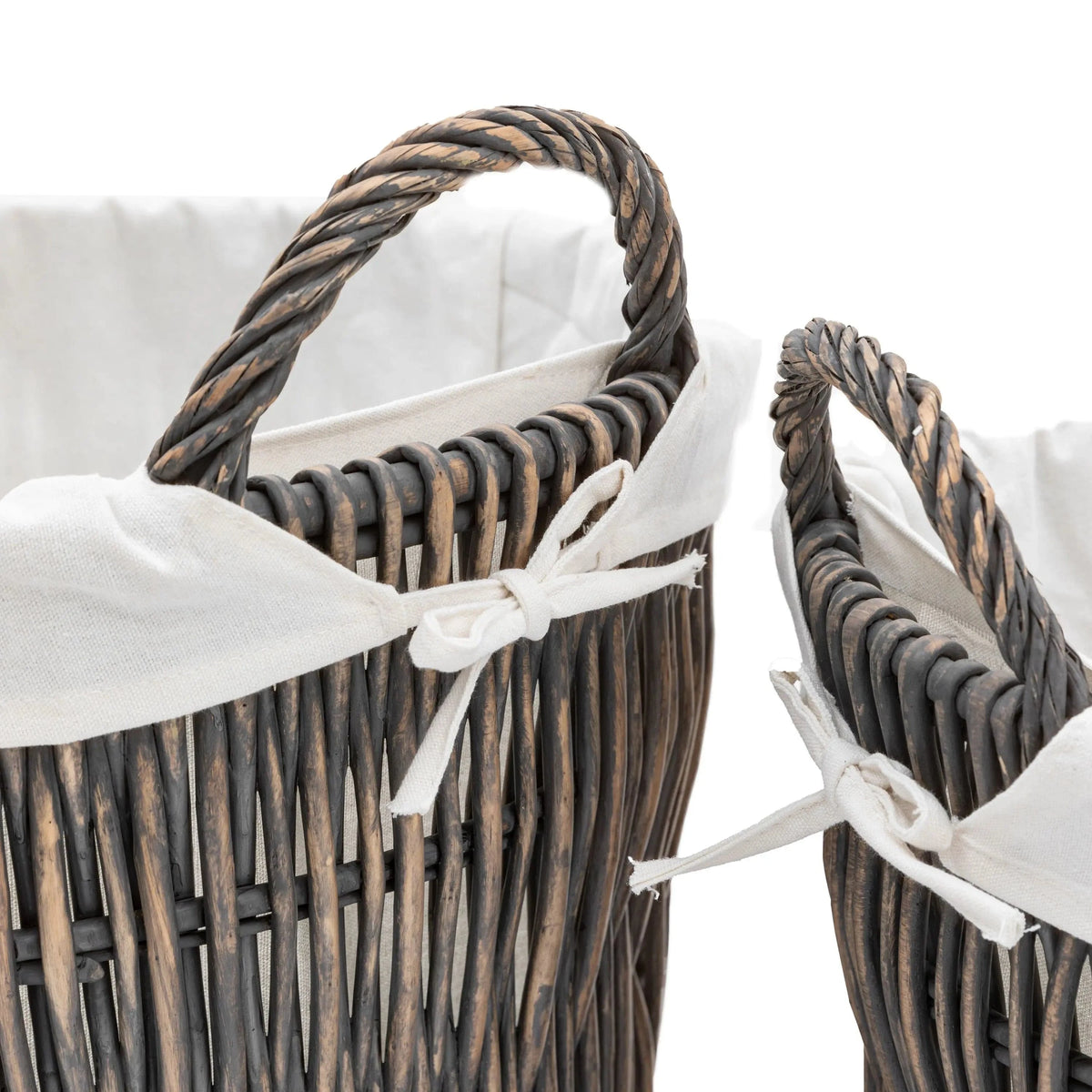 Bodhi Accessories Linen Baskets with Liner Nests Set of 2 House of Isabella UK