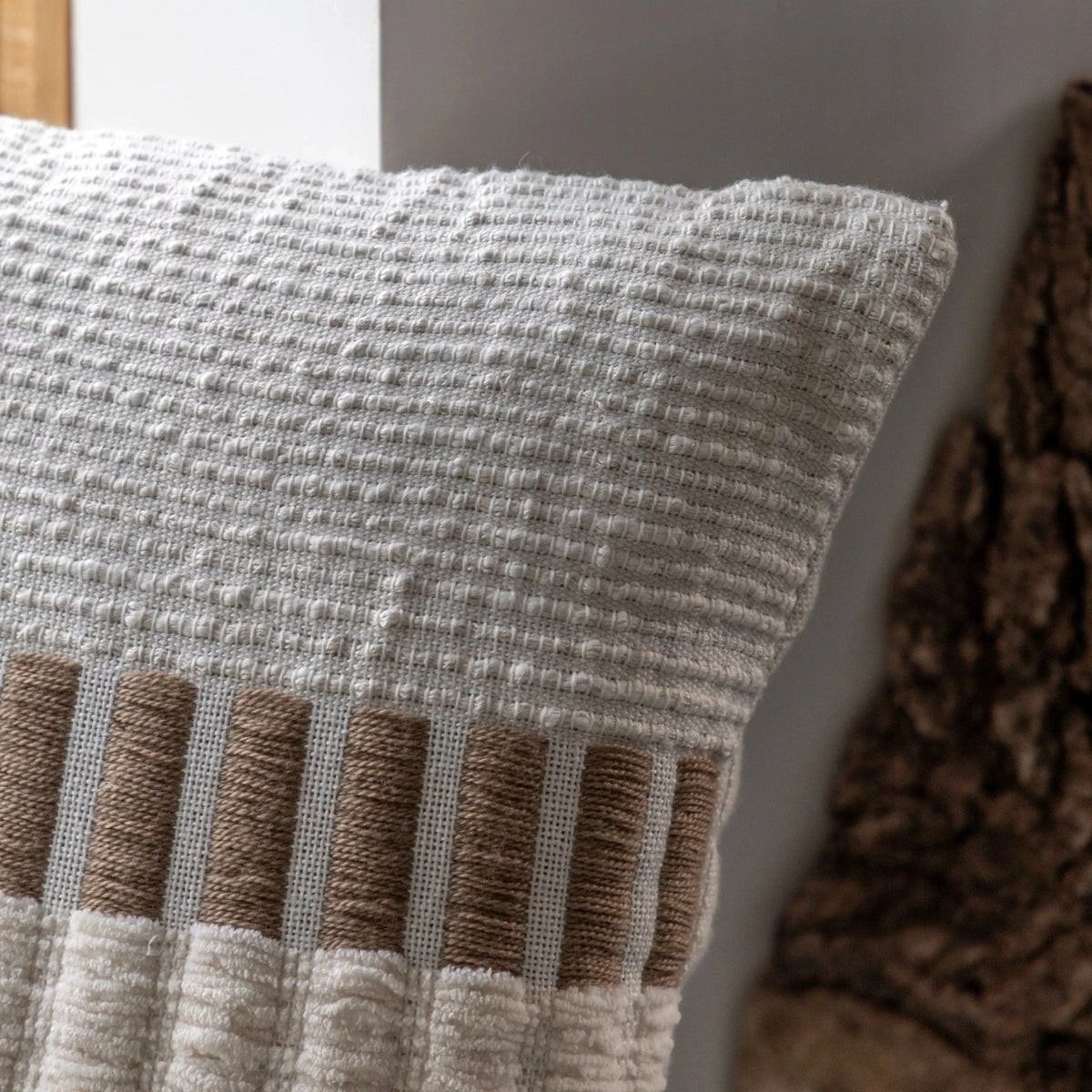 Bodhi Accessories Longshaw Woven Cushion Natural House of Isabella UK