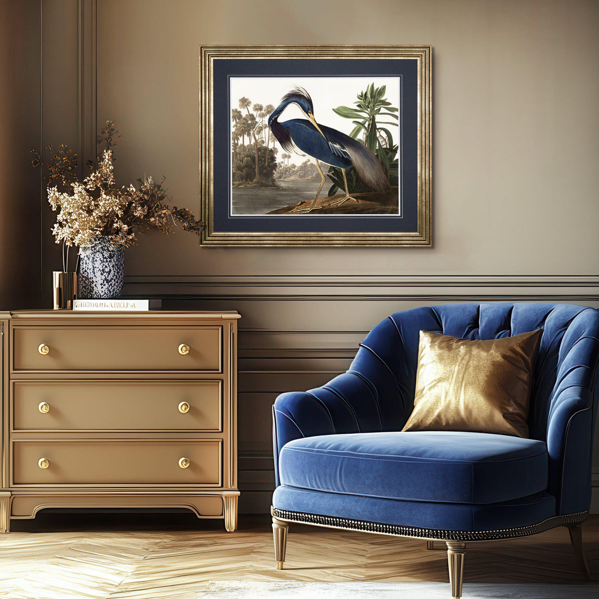 Bodhi Accessories Louisiana Heron Framed Art House of Isabella UK
