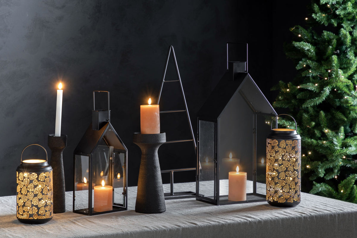 Luna Candlestick Small Black Set of 2.