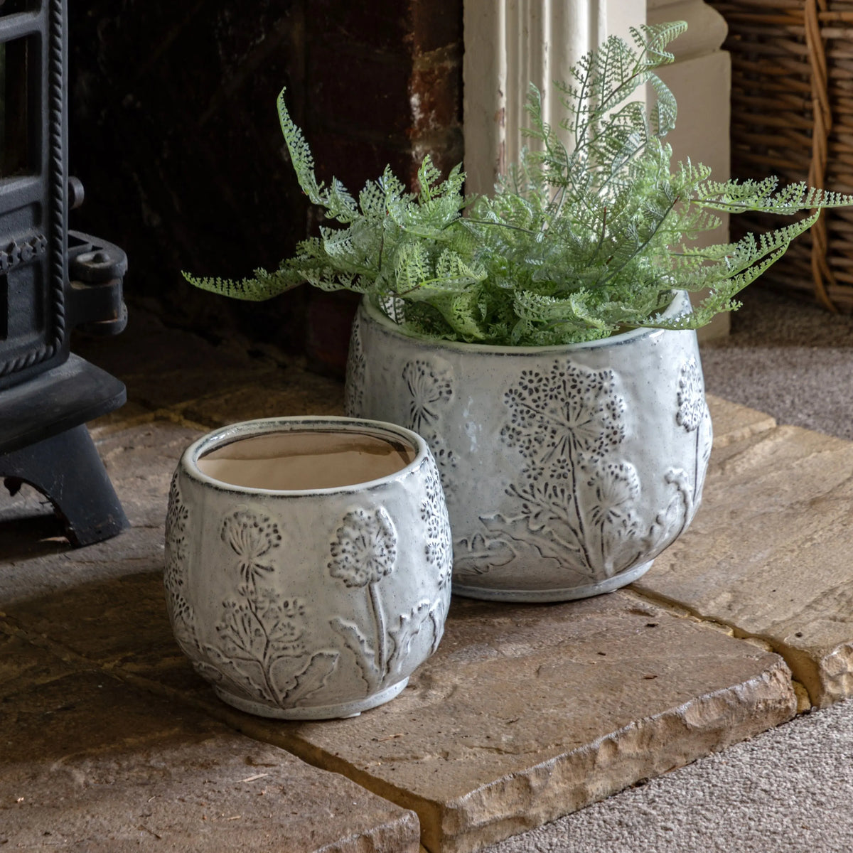 Bodhi Accessories Meadow Floral Planter Set of 2 House of Isabella UK