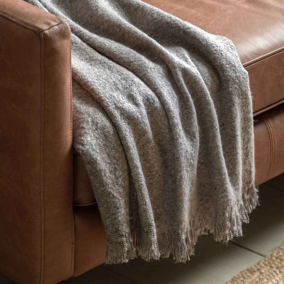 Bodhi Accessories Mel Acrylic Throw Light Grey House of Isabella UK